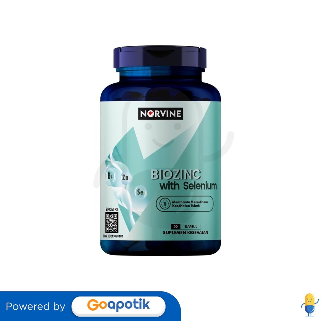 Norvine Biozinc With Selenium Botol 50 Kapsul