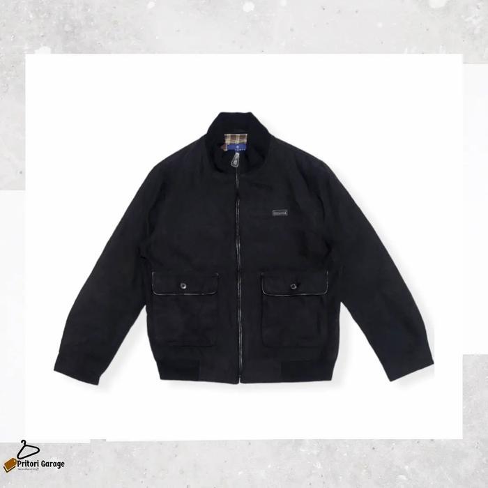 Harington Suede Leather Flight Jacket Macchio  Classic Black Color