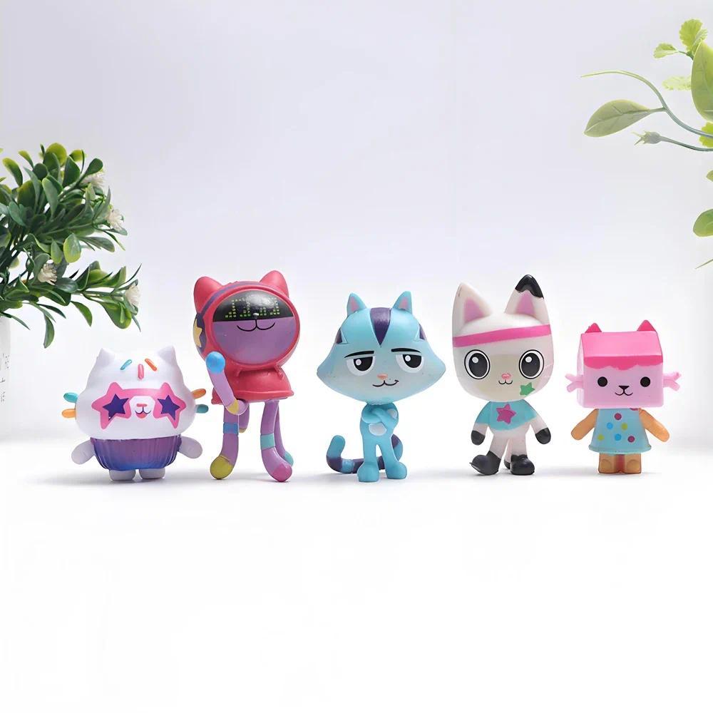 # Gabby Dollhouse Anime Figure Toy Smiling Car Cat Hug Gaby Girl Dolls Mercat Cartoon Action Figure 