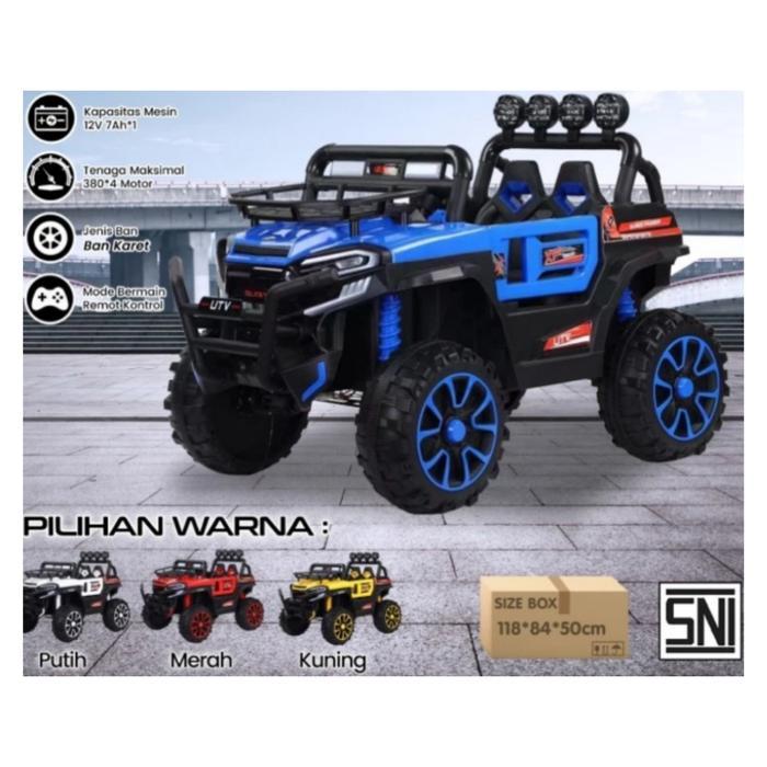 Mobil Jeep Aki Besar Remot Kontrol Cewek Dan Cowok Shock Breaker Murah