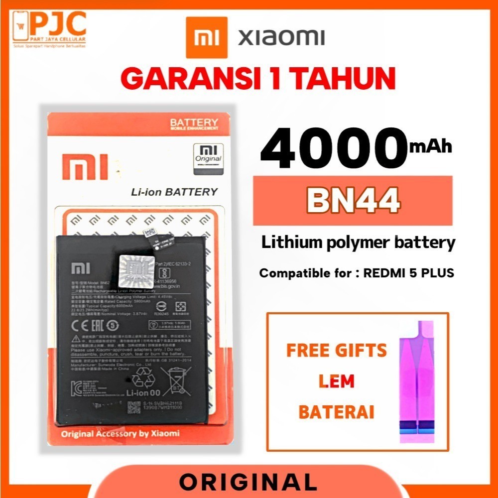 BATERAI BN44 REDMI 5 PLUS / REDMI 5+ ORIGINAL 4000mAH ((FREE LEM BATRE))