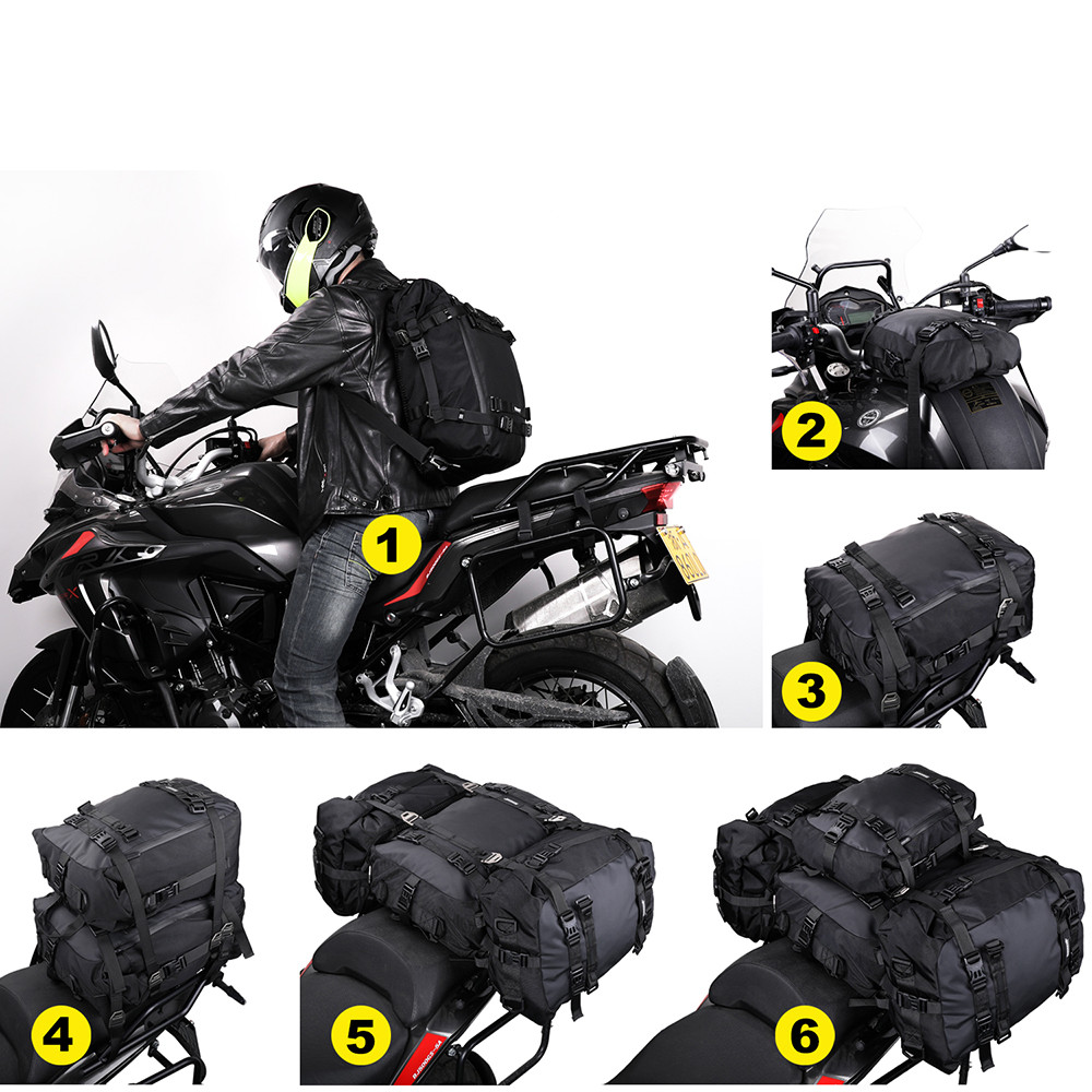 Rhinowalk Motorcycle Rear Bag 30L/20L/10L Motocross Motor Side Tail Bag Waterproof Inner Bag  Saddle