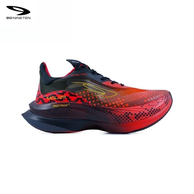 910 HAZE PRO MAGELANG MERAH HITAM - Sepatu Lari Carbon Plate / Haze Pro MGL 910 Nineten
