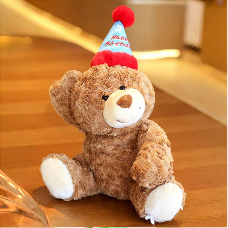 Topi Ulang Tahun Beruang Memeluk Tidur Boneka Beruang Teddy Plush Mainan Beruang Kecil