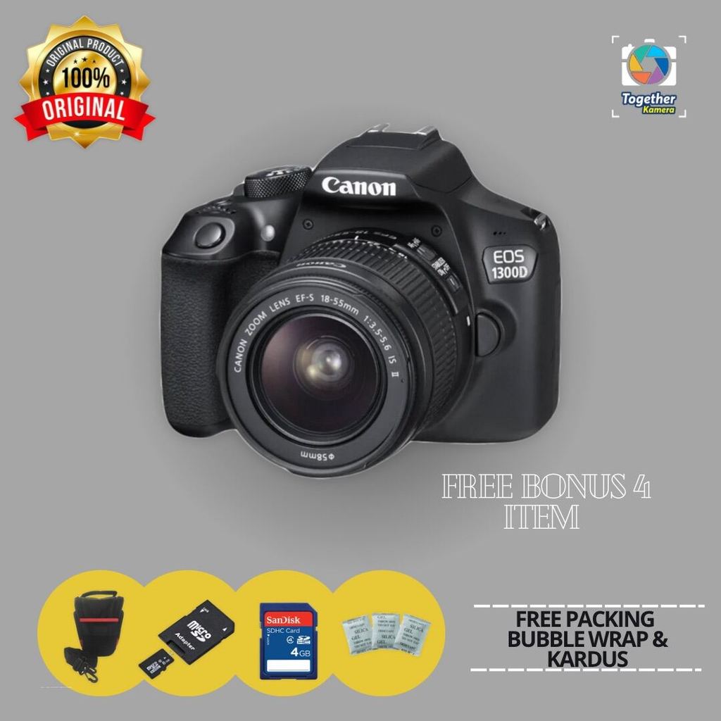 Kamera Camera DSLR Canon 1300D Lensa Kit 18-55mm Mullus Termurah Siap Pakai Sudah Wifi