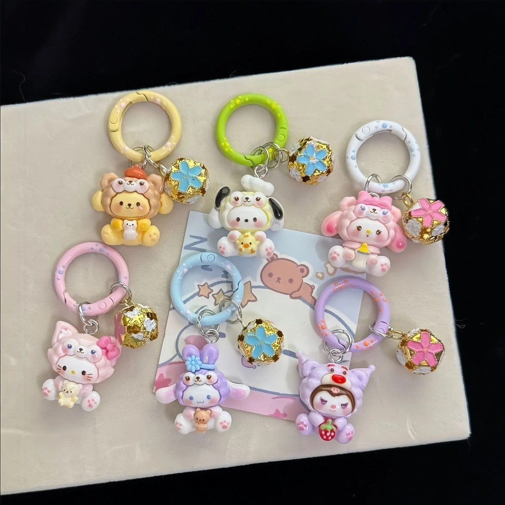 Kiara Gantungan Kunci San Rio Krincing Lucu / Key Chain San Rio Bell / Ganci Resin Sanrio Gantungan 