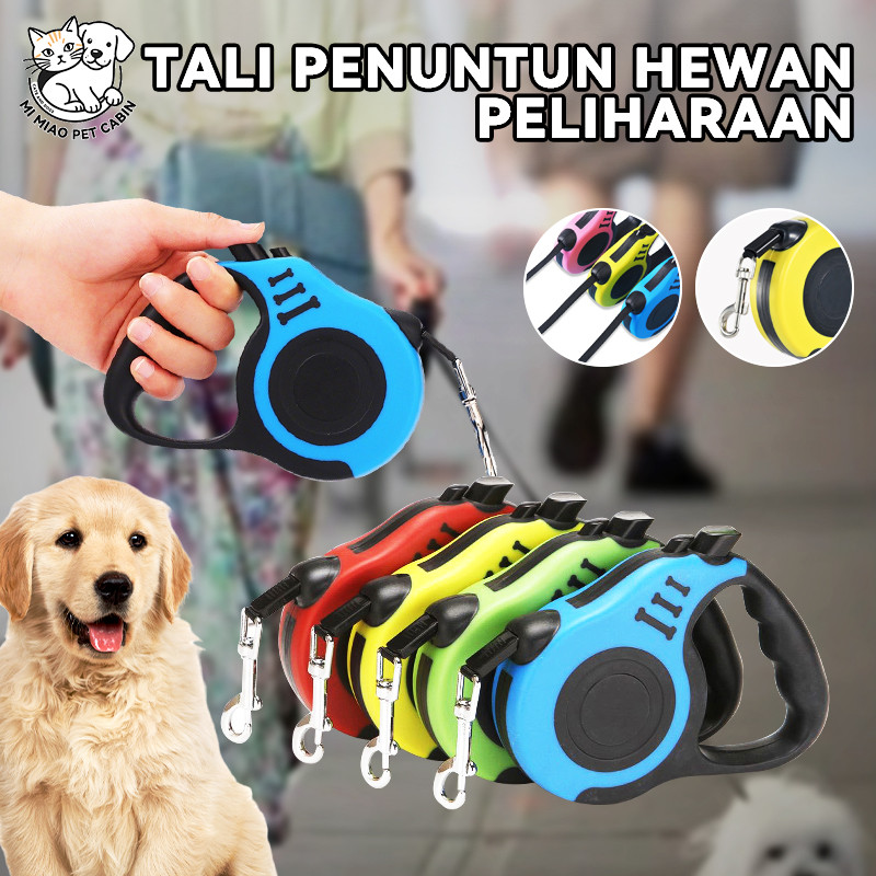 tali hewan peliharaan otomatis dan fleksibel bisa panjang dan pendek dengan aksesoris hewan pelihara