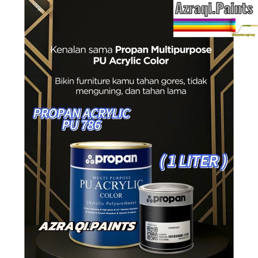 PROPAN MULTIPURPOSE PU 786 ACRYLIC EXTERIOR & INTERIOR  ( 1 LITER ) + HARDENNER