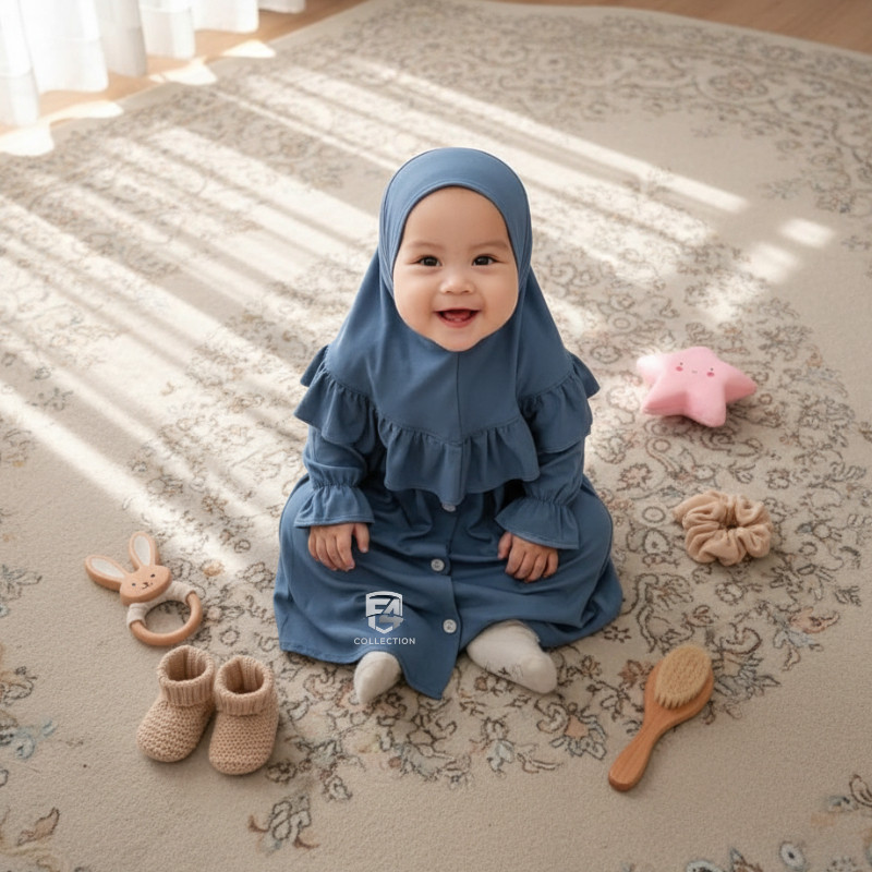 Gamis Bayi Lucu - Baju Bayi Perempuan Newborn - Pakaian Muslim Bayi