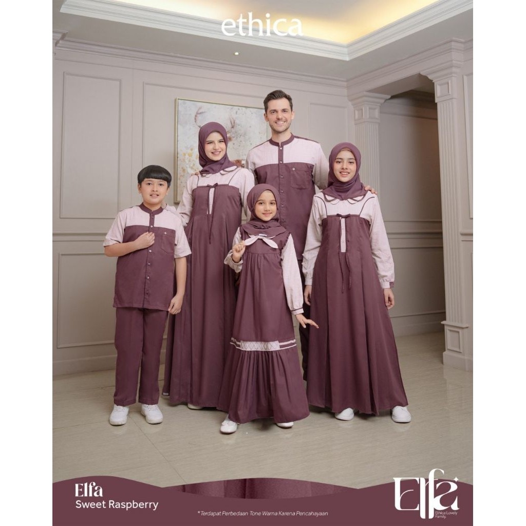 Ethica Sarimbit Series 2026 Elfa Sweet Raspberry| Gamis Ethica Kekinian Ayumi 566 Sweet Raspberry| S