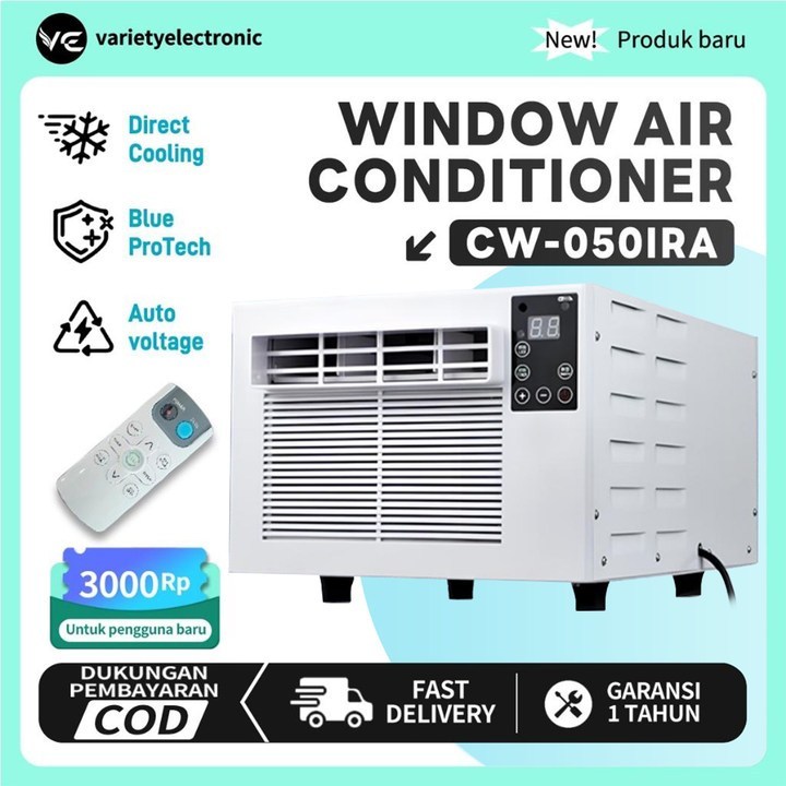 WINDOW PORTABLE Ac 1/2 Pk 1Pk Hemat Tanpa Pipa. Pakai Freon R32 Ac Window 1/2-1Pk