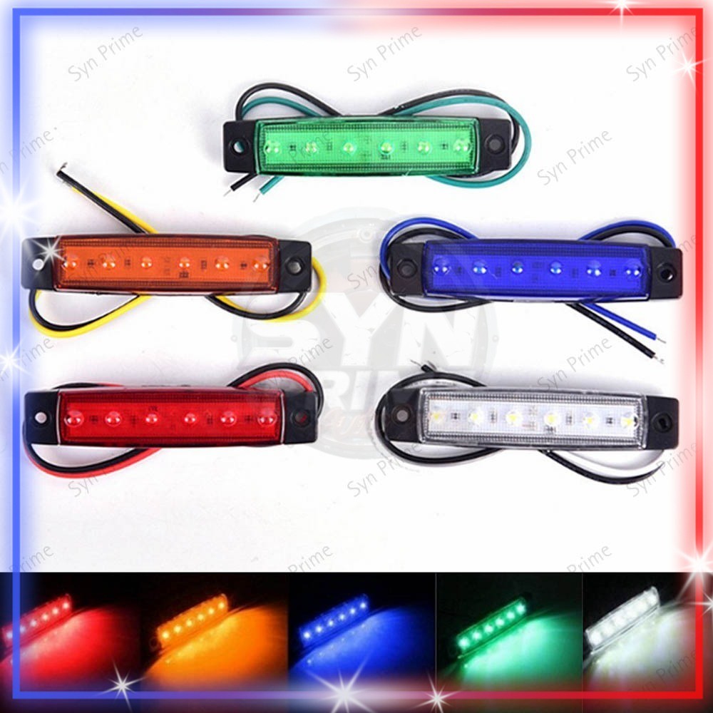 Lampu LED 6 SMD Samping Bak 24 Volt Anti Air Topi Kabin Truk