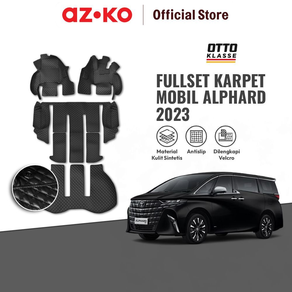 AZKO Otto Klase Set Karpet Mobil New Alphard 2023 - Hitam Car Carpet Aksesoris Alas Interior Mobil C