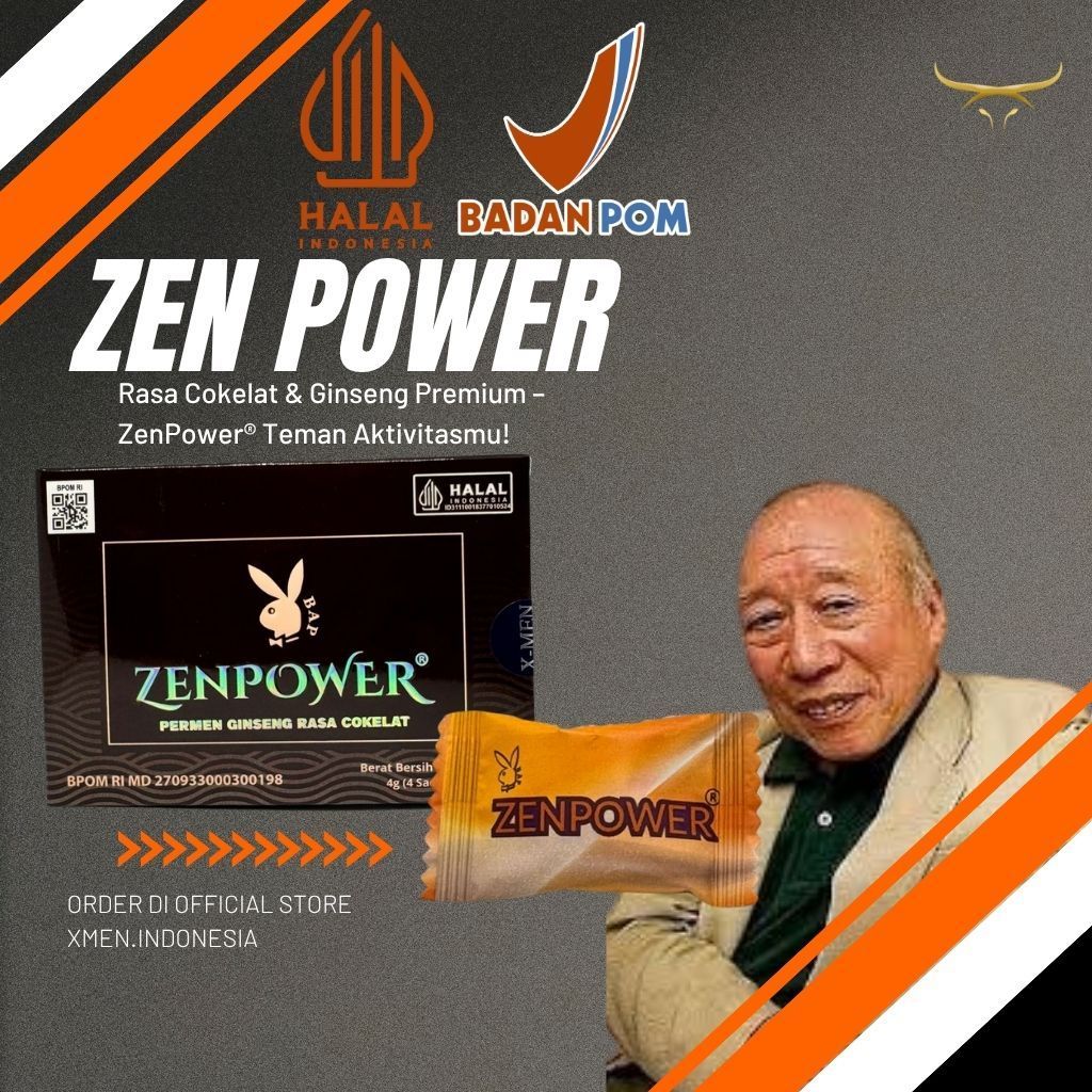 Permen Kuat ZENPOWER Ginseng (1 Box 4 Pcs) | Permen Stamina Pria Tahan Lama | Zenpower Original