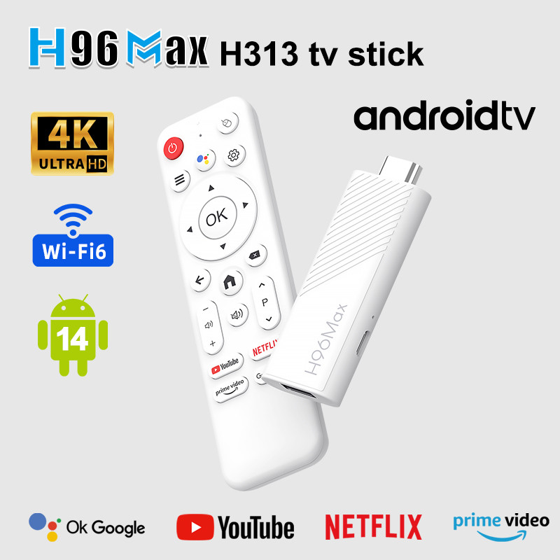 H96 MAX H313 Mini TV Stick Allwinner H313 Quad Core 4K UHD Output Wifi6 Google voice assistant Set T