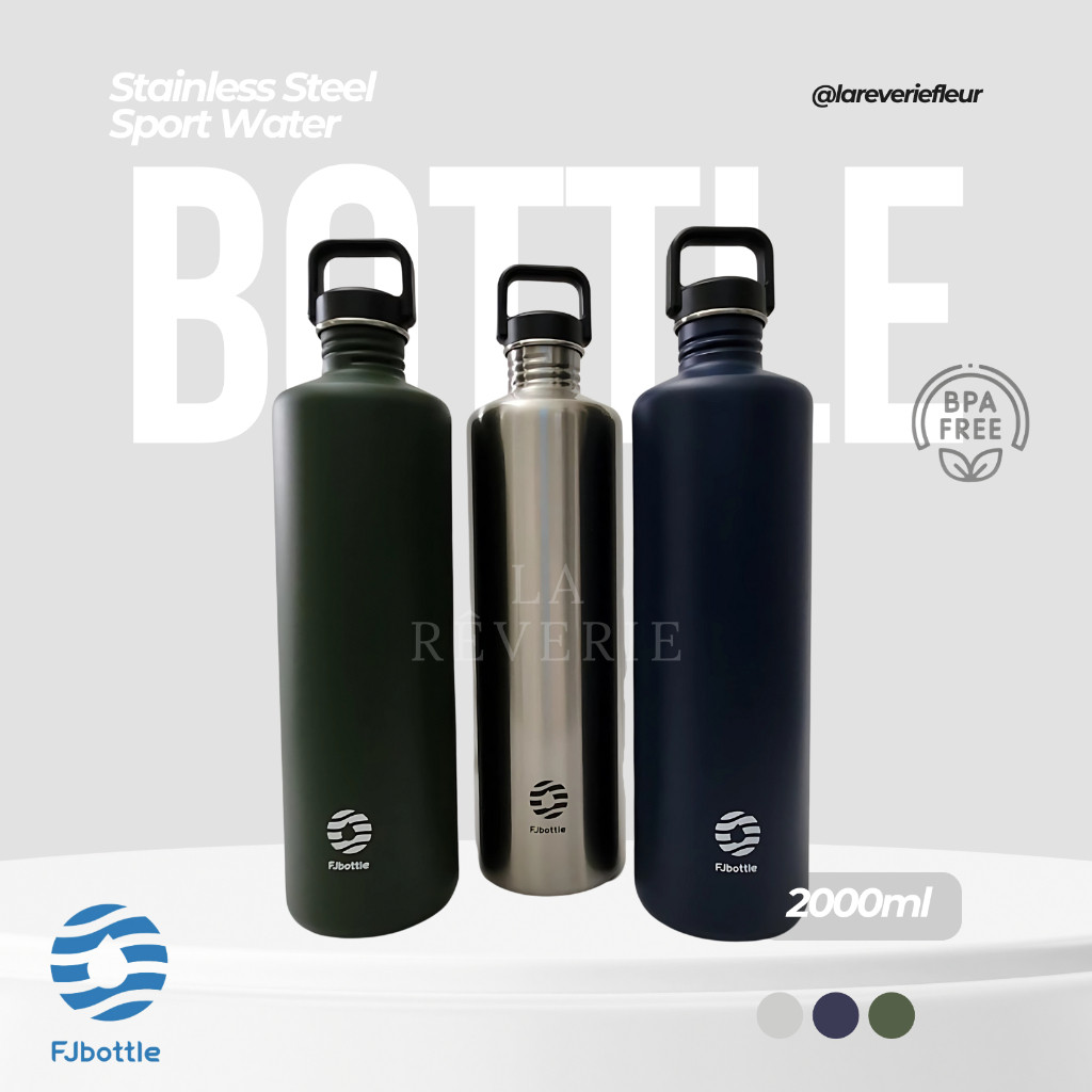 Botol Minum Tumbler Olahraga 2000ml Stainless Steel Sport Water Thermos Bottle Jumbo Promo