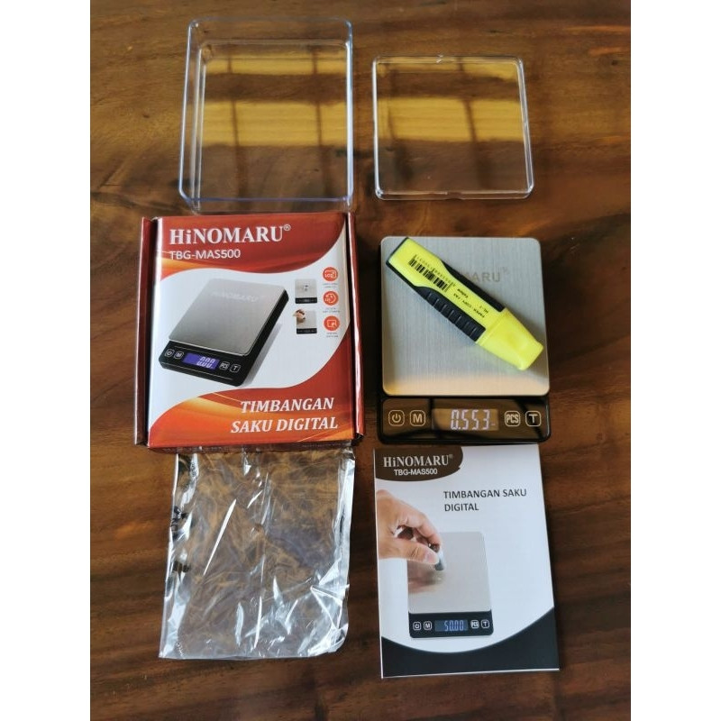 TIMBANGAN SAKU / TIMBANGAN DIGITAL 500GRAM TBG-MAS500 / TIMBANGAN EMAS HINOMARU