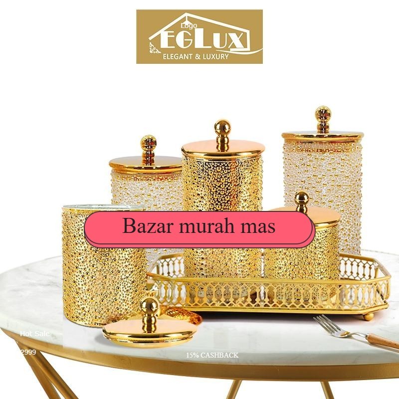 Toples Emas Mewah Set 3 Pcs Plastik