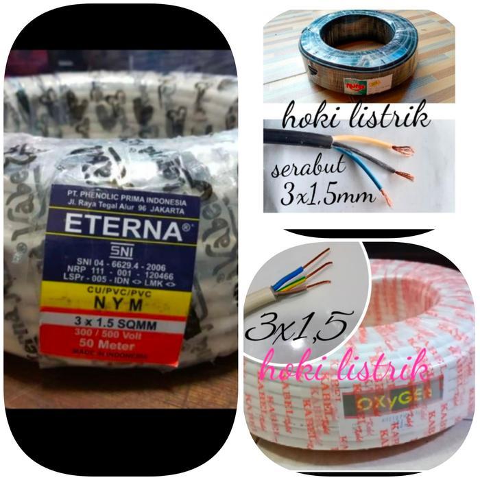 KABEL NYM / HYY HYO 3X1.5 ETERNA OXYGEN PAJERO 50 METER / KABEL ISI 3 - HYY HYO PAJERO by Mitrahobby