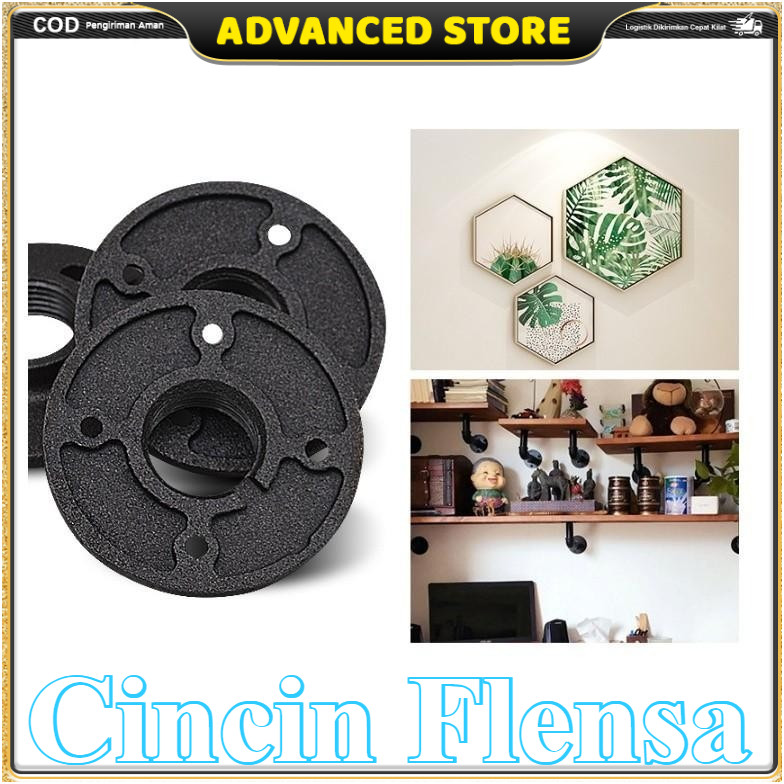 1PCS Flange Fitting Pipa Threaded Dinding Lantai Antik – Fitting Besi Premium, Aksesoris Plumbing Vi