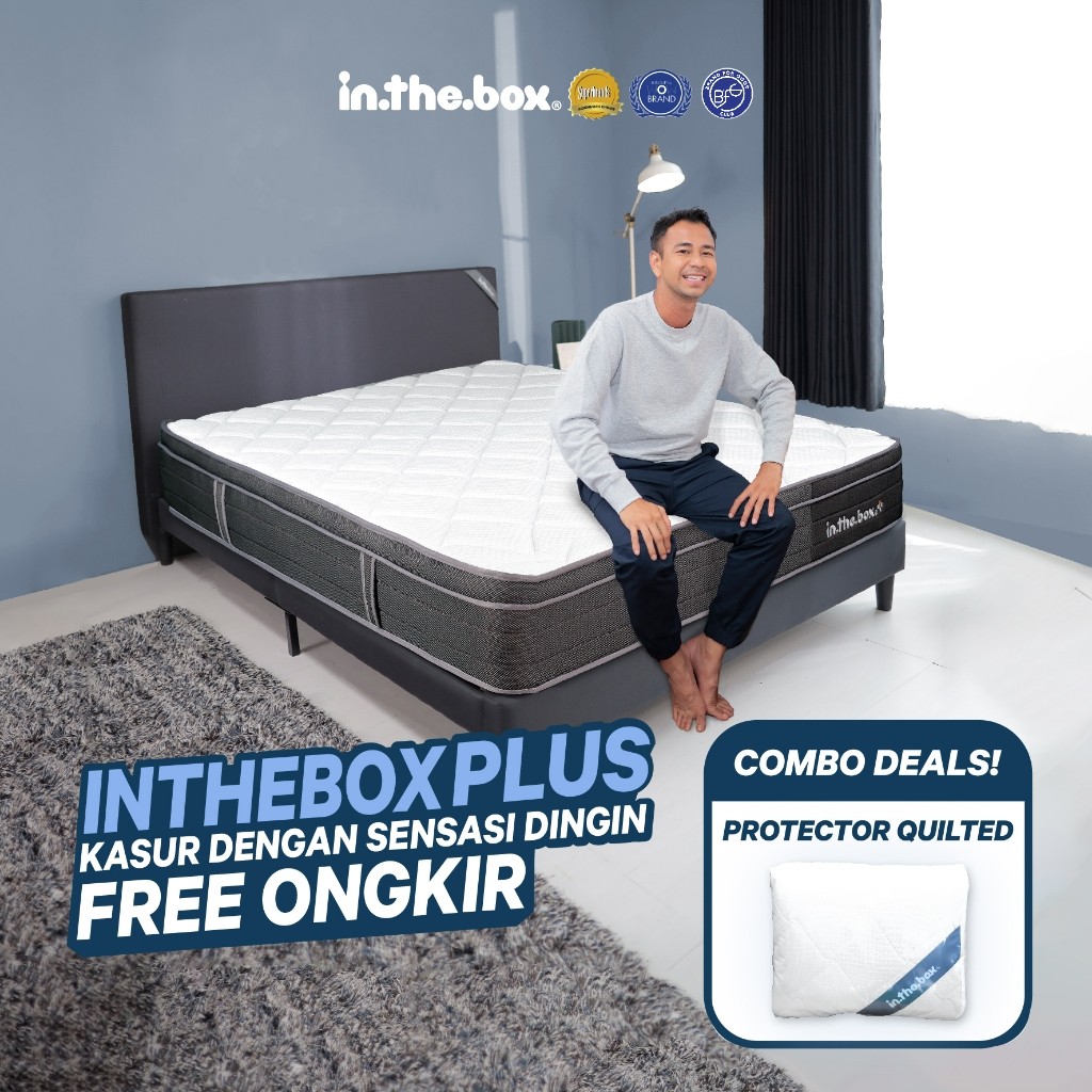 PROMO Bundle Kasur Springbed INTHEBOX PLUS & MP Quilted - Gratis Bantal  | Ukuran 90x200cm,100x200cm