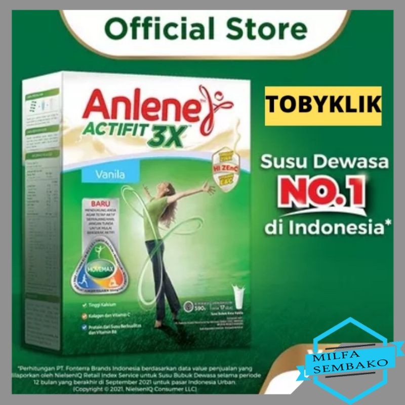 HS57 Anlene Actifit 3X / Susu Bubuk Dewasa 230gr dan 580gr