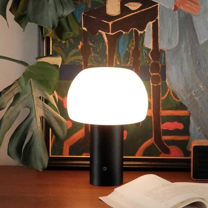 Lampu Meja Jamur Sentuh Nirkabel - Hias Isi Ulang Portable 3 Warna Cordless Aesthetic Tidur Kamar Be