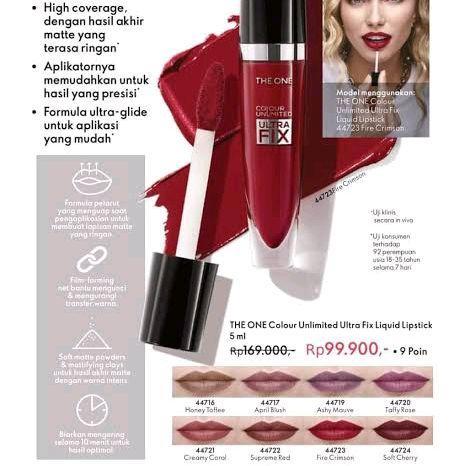 The one colour unlimited ultra fix liquid lipstick supreme red / creamy coral lipstik cair