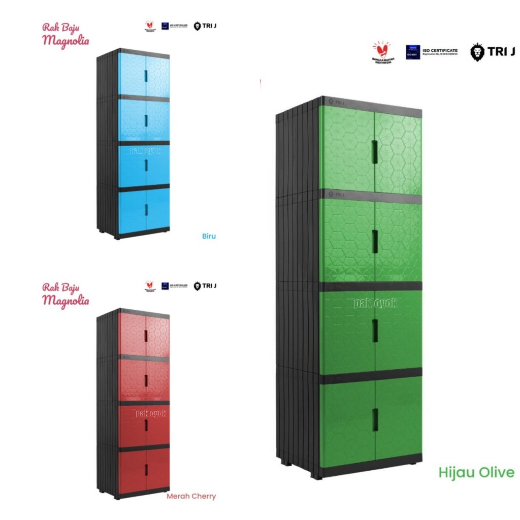 Lemari Baju Plastik Tri-J Magnolia Susun 4 - Lemari Baju 4 Susun - Lemari Plastik Tri J - Rak Baju A