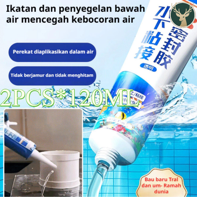 2PCS*120ML Lem Kaca Bawah Air Anti Bocor Sealant Cepat Kering  Sealant Bawah Air/lem Perekat Bawah A