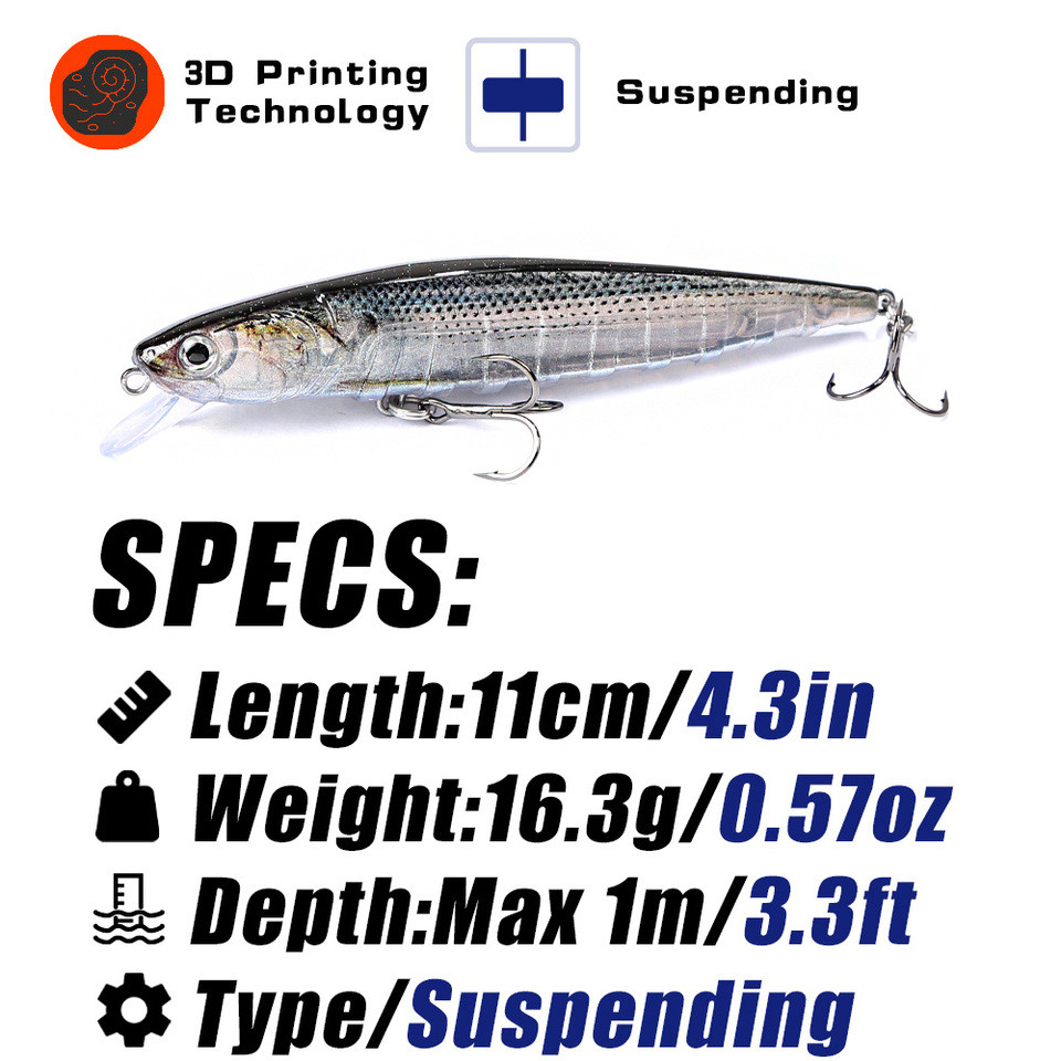 B&U JERK MINNOW Suspending Wobbler Fishing Lure Long Casting Minnow Lure Hard Bait Quality Professio