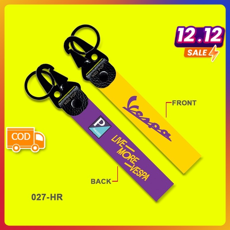 GANTUNGAN KUNCI PREMIUM VESPA LIVE MORE KEYCHAIN SEPEDA MOTOR SOUVENIR UNIK VESPA SCOOTER MATIC SPRI