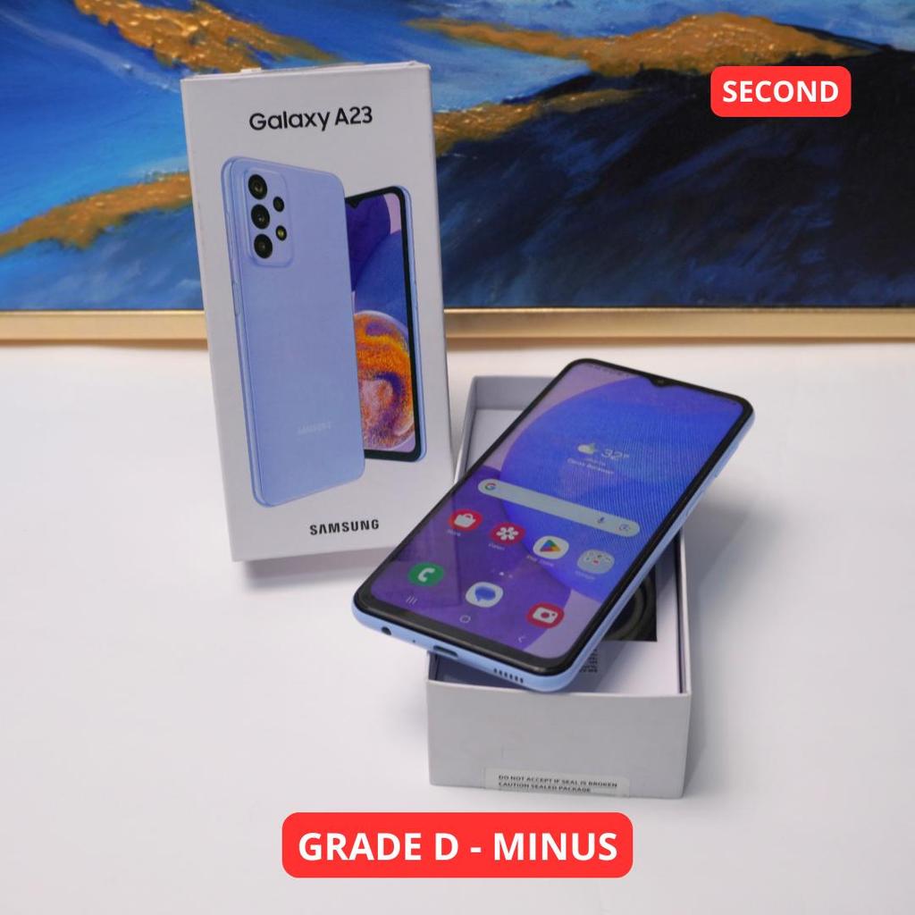 SAMSUNG A23 6/128 GB GRADE D - MINUS HP SECOND ORIGINAL SINAR MUTIARA CELL