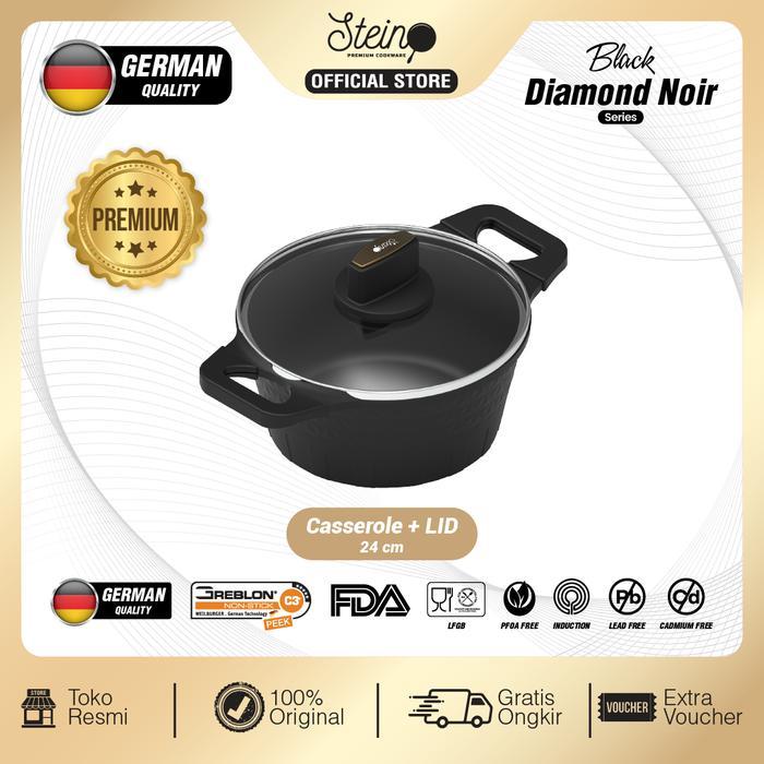 STEIN Black Diamond Noir Casserole | Wajan + Tutup - Casserole 20cm