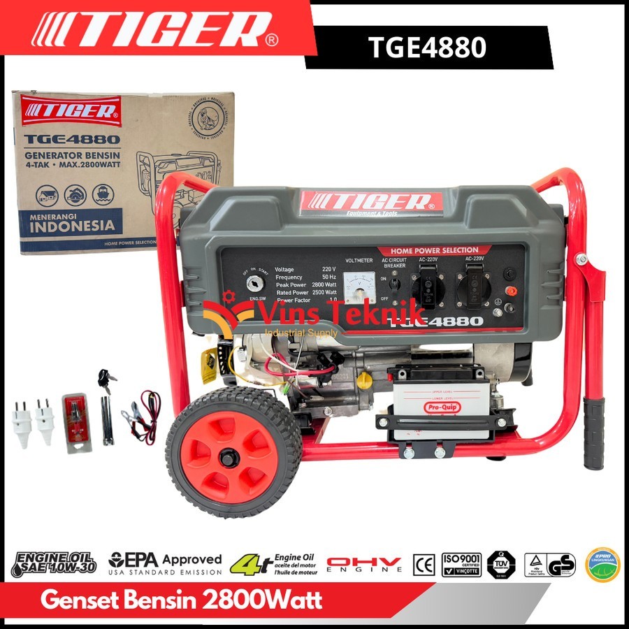TIGER TGE4880 Mesin Genset Gasoline Generator TIGER 2800Watt
