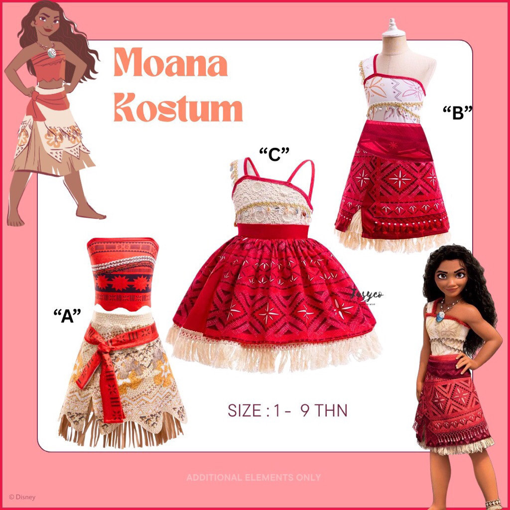 Moana Kostum Karakter Set / Setelan Anak Karakter Moana