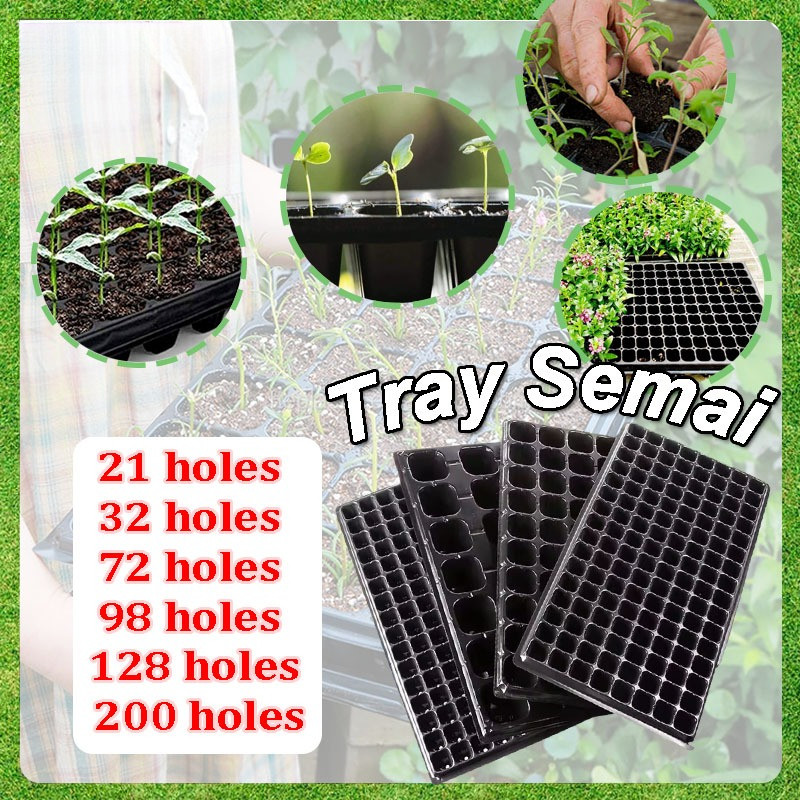 [COD] 1PCS Tray Semai / Seedling Pot Tray Semai / Pot Tray Semai Bibit Benih 32/50/72/105/128/200 Ho