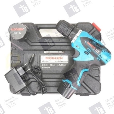 Modern Bor Cordless Drill Tangan M-12 V / Bor Baterai Charger Cas M12V