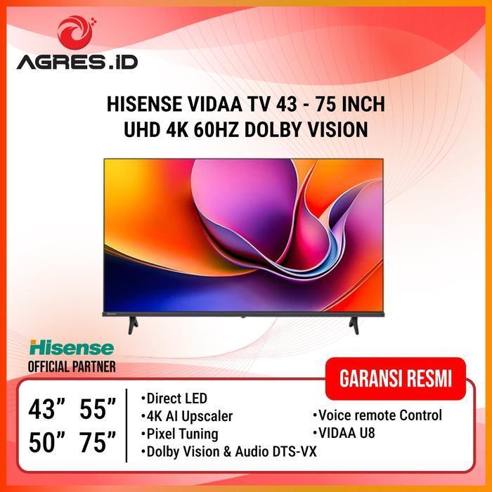 HISENSE VIDAA TV 43 - 75 INCH UHD 4K 60HZ Dolby Vision - 43 INCH 4K 60HZ