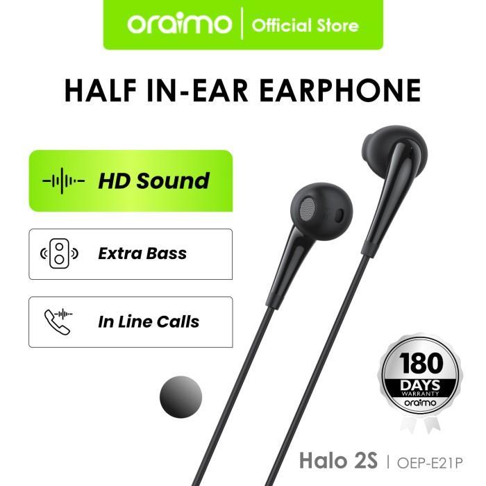anjiroi - Oraimo Wired Headset Earphone Universal 3.5mm Jack 1.2 Meter OEP-E21N - E21P HITAM