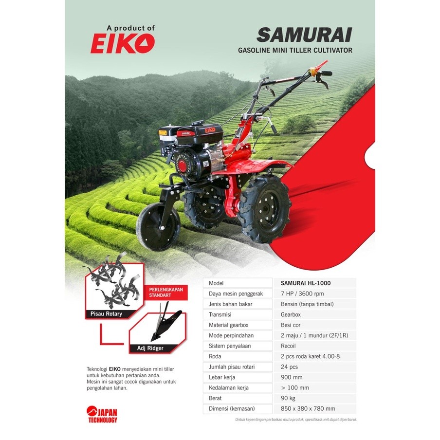 Hand traktor Cultivator Mini Traktor Mini SAMURAI