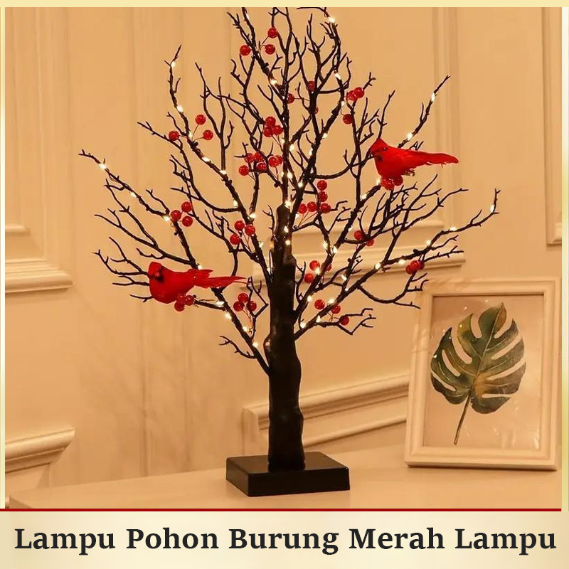 Lampu Pohon Burung Merah Lampu Lampu Hiasan Ranting Unik Pajangan Hiasan Dekorasi Hiasan Rumah Yang 