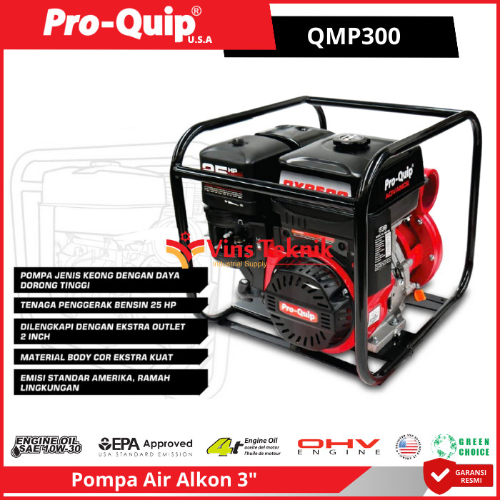 ProQuip QMP300 Mesin Pompa Tambang Pompa Irigasi Pompa Alkon Water Pump Centrifugal 3" QMP 300