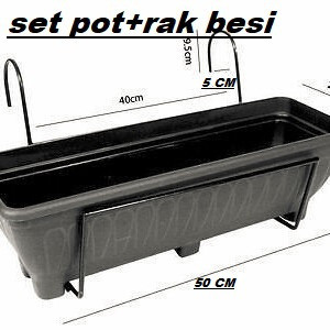 GANTUNGAN POT KOTAK PANJANG TEMPEL PAGAR/RAK BALKON BESI/RAK PAGAR/STANDING POT BESI/RAK POT TANAMAN