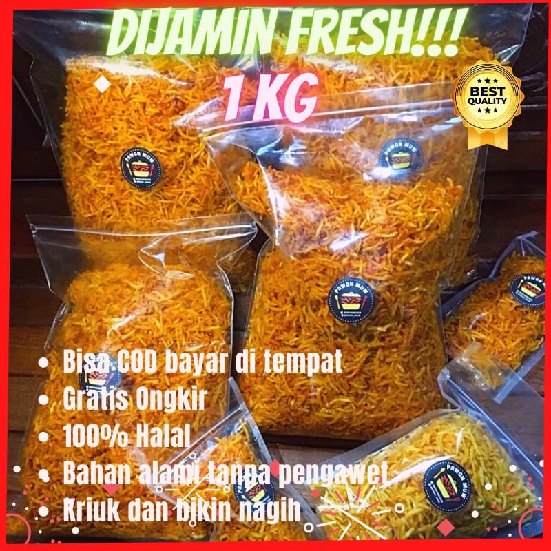[MAWAR KONDANG] Termurah Kentang Mustofa 1kg Camilan Cemilan Snack Lauk Keripik Kering Kentang Musto