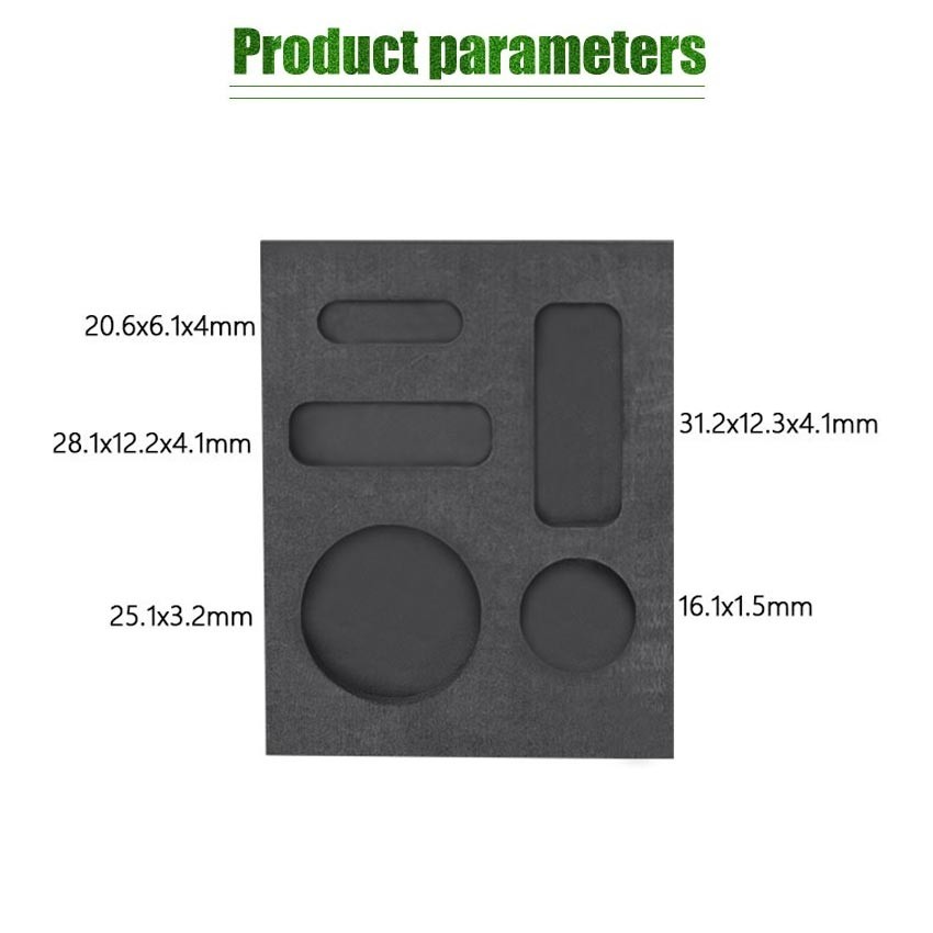 5 In 1 Graphite Ingot Mould Cetakan Grafit High Density Emas Silver Aluminium Kaca Bulat Koin