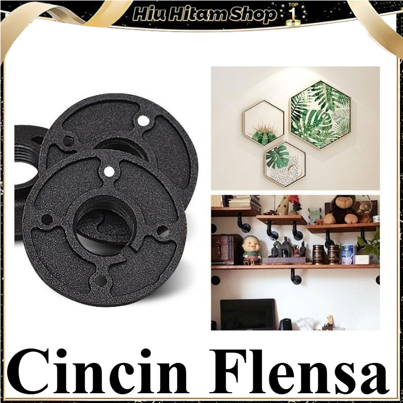 1PCS Flange Fitting Pipa Threaded Dinding Lantai Antik – Fitting Besi Premium, Aksesoris Plumbing Vi