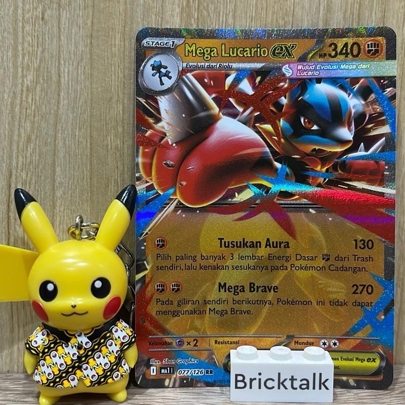 Mega Lucario EX MA1 077/126 RR Kartu Pokemon TCG Mega Evolusi Trading Card Game Original