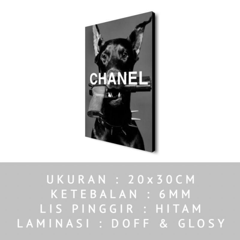 Poster   203  Hiasan dinding aesthetic Poster kayu Chanel hitam putih  Pajangan  Hiasan