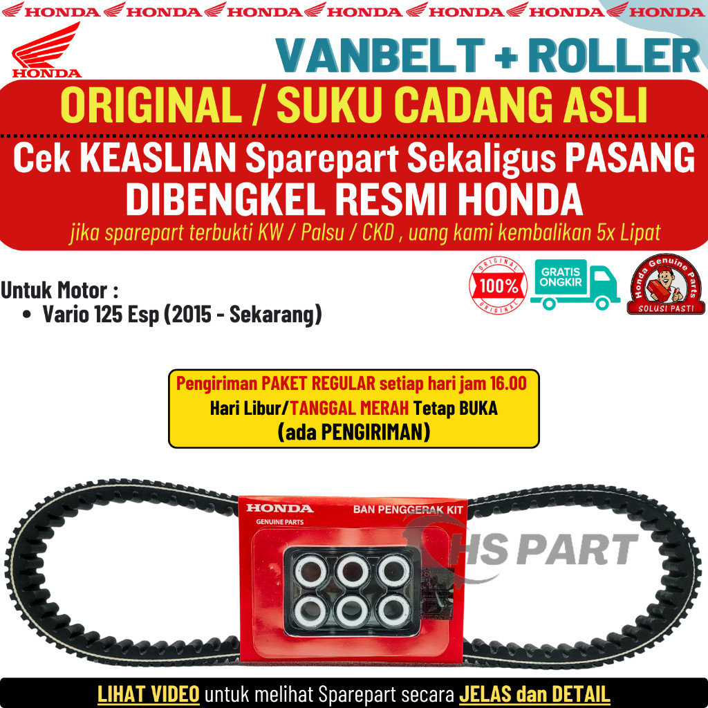 Vbelt Vanbelt Vario 125 Original Honda , Vanbelt Vario 125 Led Original AHM , Vanbelt Vario 150 Orig